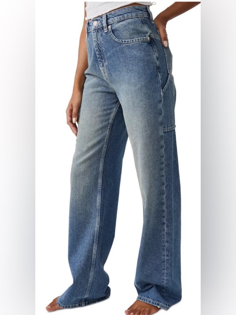Free People – We The Free Tinsley Baggy Mid‑Rise Straight Leg Jeans